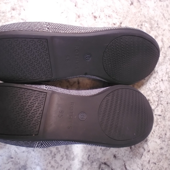 Rothy's Black and White Women's Flats size 9.5 career officewear business - Picture 5 of 8